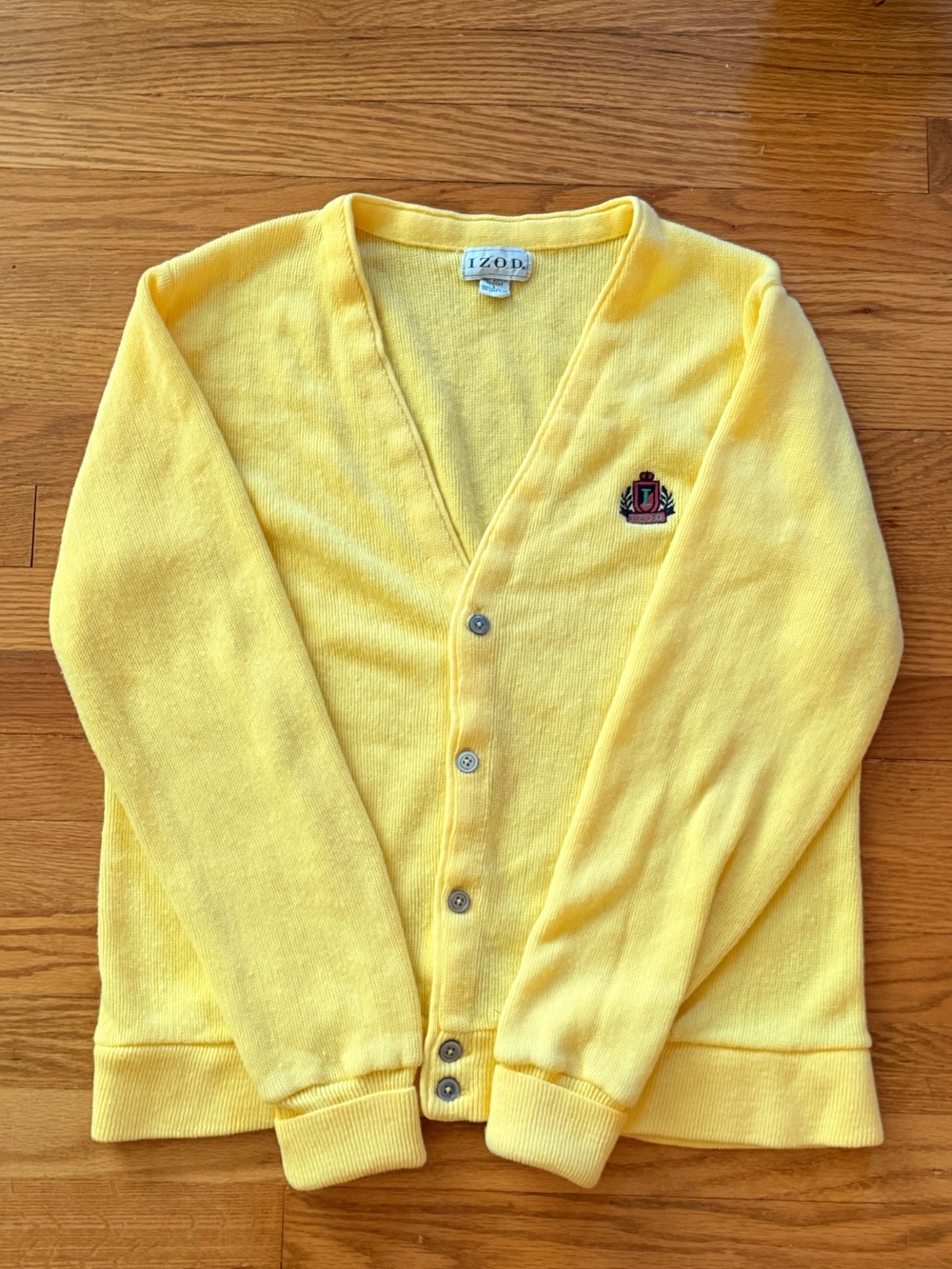 Vintage Izod Crested Cardigan Sweater